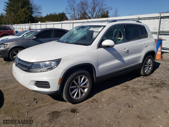 2017 Volkswagen Tiguan Wolfsburg Edition with VIN WVGSV7AX2HK006134, listed as a Copart auction lot 46092395 with 92,807 mi miles and Salvage Title. Bid and sale history available at carsss.com. Image 1.