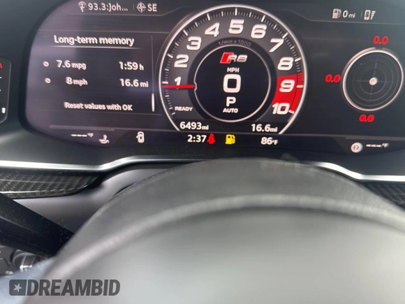 2021 Audi R8 z VIN WUAKBAFX7M7900472, wystawiony jako Copart lot #58422395 z przebiegiem 6493 mil mil oraz Szkody całkowita. Historia ofert i sprzedaży dostępna na DreamBid. Obrazek 8.