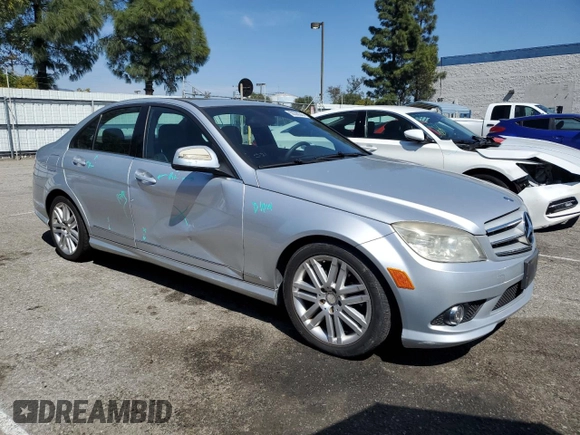 2009 Mercedes-Benz C 300 Sport with VIN WDDGF54X09R077080, listed as a Copart auction lot 50308345 with 167,156 mi miles and Salvage Title. Bid and sale history available at DreamBid. Image 4.