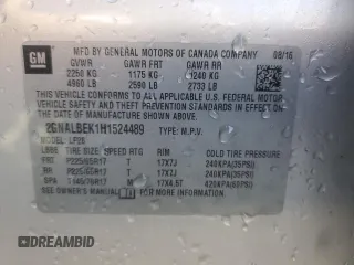 2017 Chevrolet Equinox LS with VIN 2GNALBEK1H1524489, listed as a Copart auction lot 46177015 with 143,742 mi miles and Salvage Title. Bid and sale history available at carsss.com. Image 13.