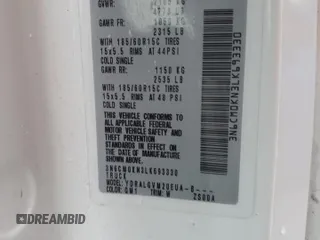 2020 Nissan NV200 Compact Cargo SV with VIN 3N6CM0KN3LK693330, listed as a Copart auction lot 42778865 with 82,026 mi miles and Salvage Title. Bid and sale history available at carsss.com. Image 14.