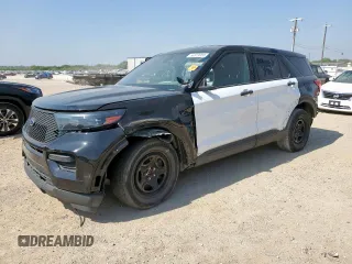 2021 Ford Police Interceptor Utility z VIN 1FM5K8AB8MGC33082, wystawiony jako Copart lot #56519955 z przebiegiem Nie podano mil oraz Szkoda całkowita • Salvage title. Historia ofert i sprzedaży dostępna na DreamBid. Obrazek 1.