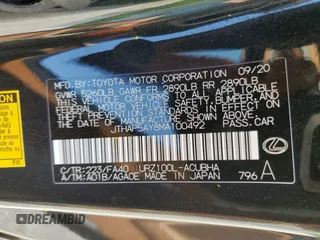 2021 Lexus LC 500h с VIN JTHAP5AY8MA100492, выставлен на аукционе Copart как лот 51966375 с пробегом 12 290 миль миль и Списание • Salvage title. История ставок и продаж доступна на DreamBid. Изображение 12.