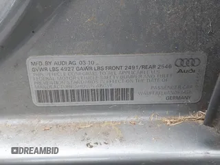 2010 Audi A4 Premium Plus с VIN WAUFFAFL6AN057496, выставлен на аукционе IAAI как лот 42389674 с пробегом 128 991 миль миль и . История ставок и продаж доступна на DreamBid. Изображение 9.