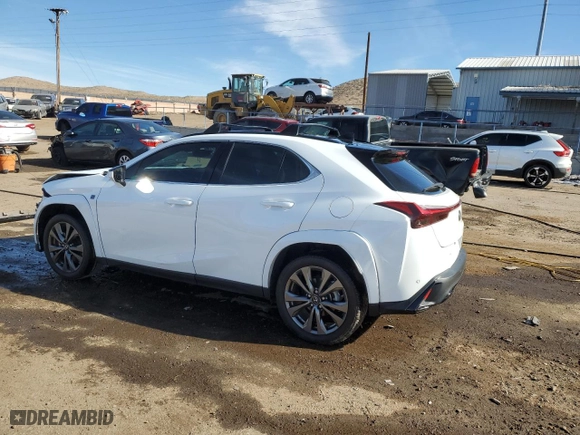 2023 Lexus UX with VIN JTHB6JBH1P2158618, listed as a Copart auction lot 81718224 with 31646 miles and Salvage Title. Bid and sale history available at carsss.com. Image 2.