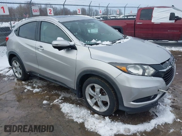 2016 Honda HR-V EX-L w/Navi with VIN 3CZRU6H74GM750874, listed as a IAAI auction lot 41990697 with 115,474 mi miles. Bid and sale history available at carsss.com. Image 1.