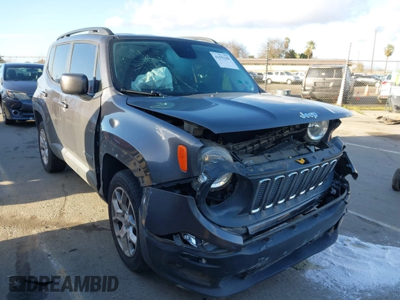 2017 Jeep Renegade Altitude with VIN ZACCJBBB4HPE93661, listed as a IAAI auction lot 41593284 with 92,667 mi miles and . Bid and sale history available at DreamBid. Image 1.