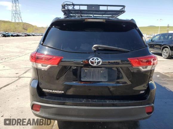 2018 Toyota Highlander SE with VIN 5TDKZRFH3JS540733, listed as a Copart auction lot 55099315 with 80,067 mi miles and Salvage title. Bid and sale history available at DreamBid. Image 6.