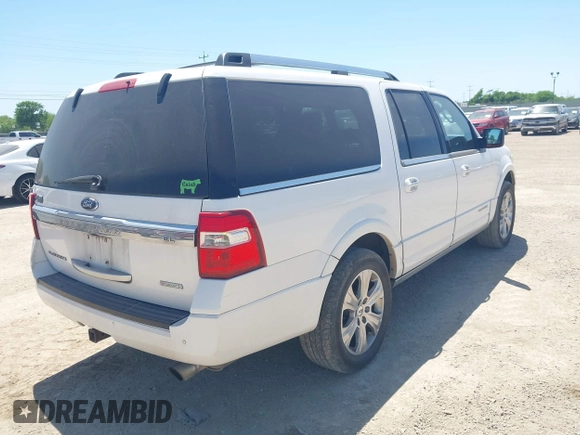 2016 Ford Expedition Max Platinum z VIN 1FMJK1LT6GEF29083, wystawiony jako IAAI lot #41932234 z przebiegiem 181 953 mil mil oraz . Historia ofert i sprzedaży dostępna na DreamBid. Obrazek 4.