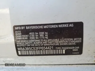 2015 BMW 3 Series 328i xDrive с VIN WBA3B5C53FP654421, выставлен на аукционе Copart как лот 48390165 с пробегом 92 338 миль миль и На запчасти • Non repairable. История ставок и продаж доступна на DreamBid. Изображение 12.