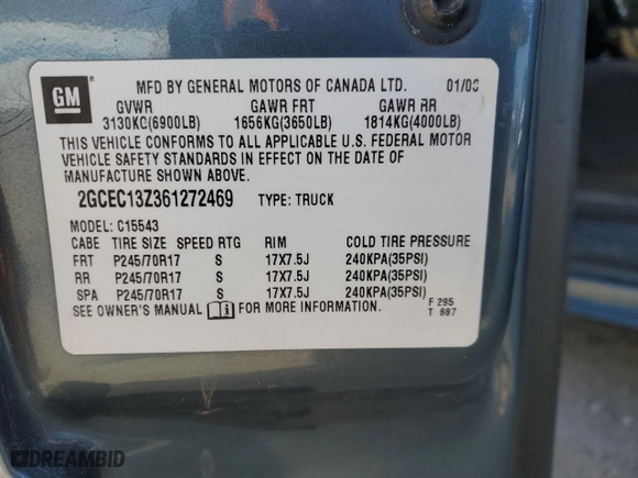 2006 Chevrolet Silverado 1500 LT1 with VIN 2GCEC13Z361272469, listed as a Copart auction lot 45394565 with 216,312 mi miles and Salvage Title. Bid and sale history available at carsss.com. Image 14.