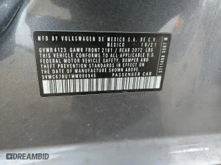 2021 Volkswagen Jetta S with VIN 3VWC57BU1MM090945, listed as a Copart auction lot 49170295 with 59,818 mi miles and Salvage Title. Bid and sale history available at carsss.com. Image 12.