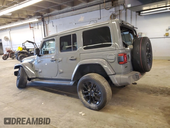 2021 Jeep Wrangler Unlimited Sahara High Altitude with VIN 1C4HJXEMXMW821386, listed as a Copart auction lot 52482324 with 19,933 mi miles and Salvage title. Bid and sale history available at DreamBid. Image 2.
