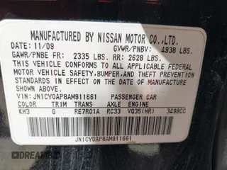 2010 Infiniti M with VIN JN1CY0AP8AM911661, listed as a IAAI auction lot 42102262 with 243,216 mi miles and . Bid and sale history available at carsss.com. Image 9.