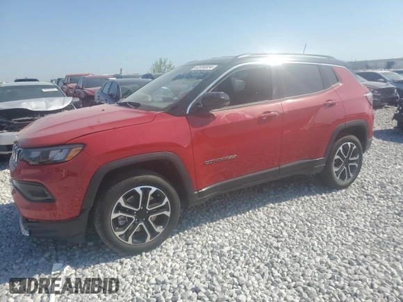2024 Jeep Compass Limited with VIN 3C4NJDCN7RT585998, listed as a Copart auction lot 62090854 with 4,043 mi miles and Salvage title. Bid and sale history available at DreamBid. Image 1.