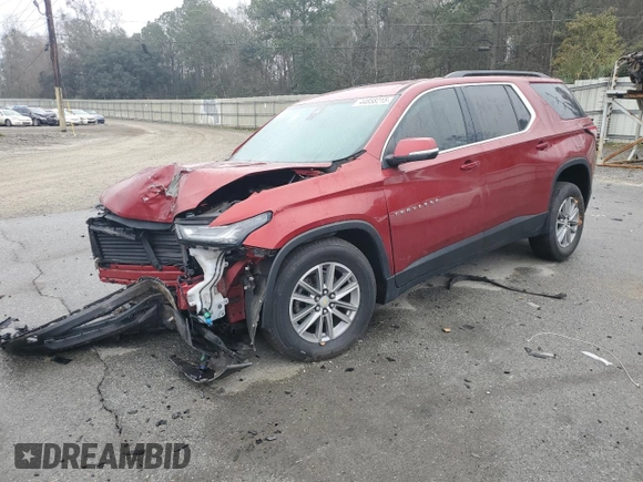 2022 Chevrolet Traverse LT Leather with VIN 1GNERHKW3NJ145246, listed as a Copart auction lot 44858215 with 75,606 mi miles and Salvage Title. Bid and sale history available at carsss.com. Image 1.
