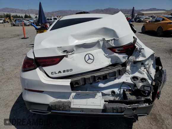 2020 Mercedes-Benz CLA 250 with VIN WDD5J4GB3LN032410, listed as a Copart auction lot 58544725 with 48,037 mi miles and Salvage title. Bid and sale history available at DreamBid. Image 6.
