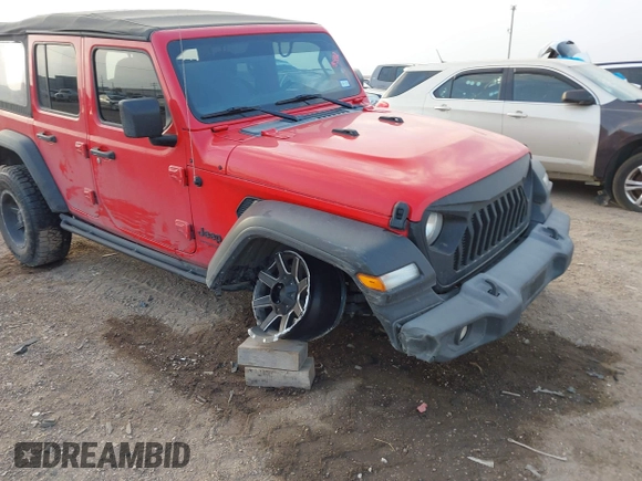 2022 Jeep Wrangler Unlimited Sport S with VIN 1C4HJXDG1NW144404, listed as a IAAI auction lot 41690330 with 48,542 mi miles and . Bid and sale history available at DreamBid. Image 6.