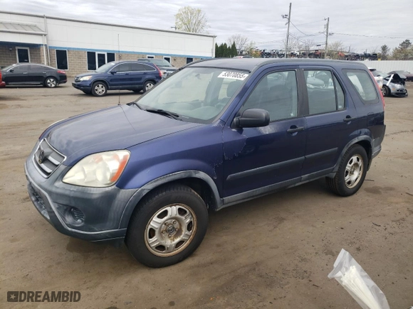 2005 Honda CR-V LX with VIN JHLRD78585C005248, listed as a Copart auction lot 53070855 with 172,243 mi miles and Clean Title. Bid and sale history available at carsss.com. Image 1.
