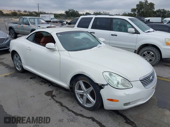 2003 Lexus SC 430 with VIN JTHFN48Y630048490, listed as a IAAI auction lot 41392967 with 163,807 mi miles and . Bid and sale history available at DreamBid. Image 1.