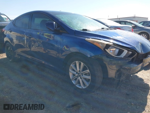 2016 Hyundai Elantra SE with VIN 5NPDH4AE1GH655759, listed as a IAAI auction lot 41721601 with 152,787 mi miles. Bid and sale history available at carsss.com. Image 1.