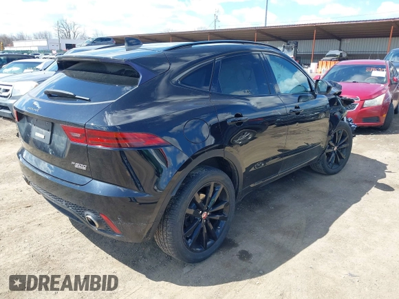 2020 Jaguar E-Pace R-Dynamic SE with VIN SADFL2GX3L1Z91231, listed as a IAAI auction lot 41889819 with 49,146 mi miles and . Bid and sale history available at DreamBid. Image 4.