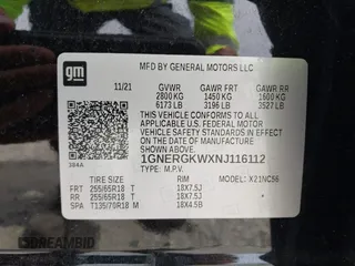2022 Chevrolet Traverse LT Cloth with VIN 1GNERGKWXNJ116112, listed as a IAAI auction lot 42048535 with 44,792 mi miles and . Bid and sale history available at DreamBid. Image 9.