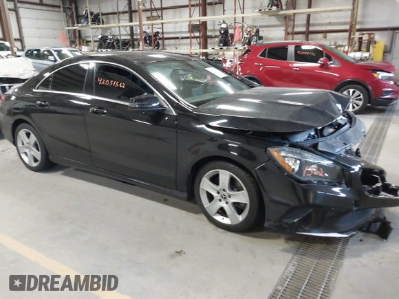 2018 Mercedes-Benz CLA 250 with VIN WDDSJ4GB2JN658708, listed as a IAAI auction lot 42051562 with 54,178 mi miles and . Bid and sale history available at DreamBid. Image 1.