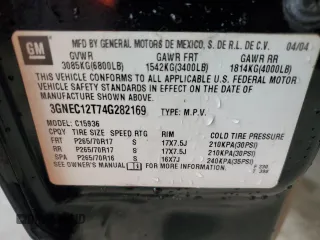 2004 Chevrolet Avalanche z VIN 3GNEC12T74G282169, wystawiony jako Copart lot #47552305 z przebiegiem 331 749 mil mil oraz Szkoda całkowita • Salvage title. Historia ofert i sprzedaży dostępna na DreamBid. Obrazek 12.