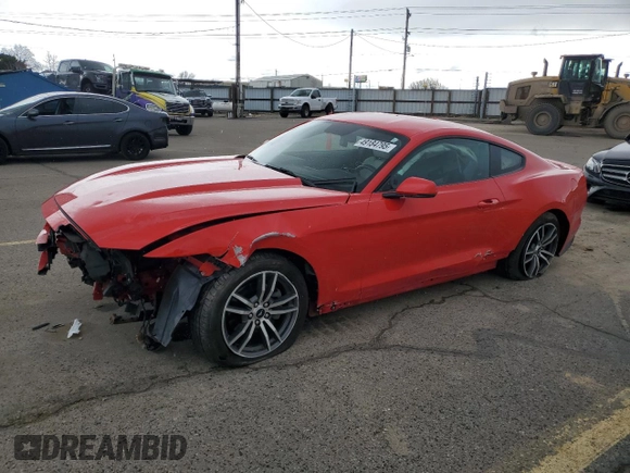 2015 Ford Mustang EcoBoost z VIN 1FA6P8TH8F5378204, wystawiony jako Copart lot #49184795 z przebiegiem 74 790 mil mil oraz Szkoda całkowita • Salvage title. Historia ofert i sprzedaży dostępna na DreamBid. Obrazek 1.