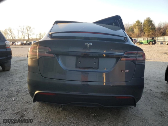 2022 Tesla Model X with VIN 7SAXCDE55NF356795, listed as a Copart auction lot 43056263 with 0 miles. Bid and sale history available at carsss.com. Image 6.