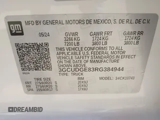 2024 Chevrolet Silverado 1500 LTZ with VIN 3GCUDGE83RG384944, listed as a IAAI auction lot 41837124 with 24,772 mi miles and . Bid and sale history available at DreamBid. Image 9.