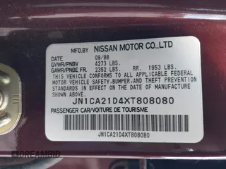 1999 Nissan Maxima GXE с VIN JN1CA21D4XT808080, выставлен на аукционе IAAI как лот 41948367 с пробегом 150 865 миль миль и . История ставок и продаж доступна на DreamBid. Изображение 9.