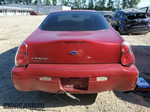 2005 Chevrolet Monte Carlo LS with VIN 2G1WW12E659337043, listed as a Copart auction lot 60161674 with 185,963 mi miles and Salvage Title. Bid and sale history available at carsss.com. Image 6.
