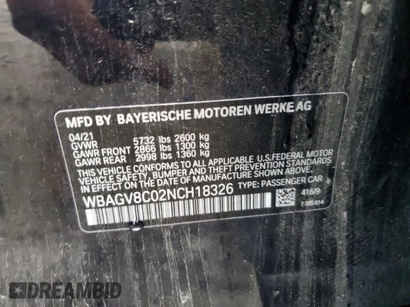 2022 BMW 8 Series M850i z VIN WBAGV8C02NCH18326, wystawiony jako Copart lot #78362624 z przebiegiem 21 393 mil mil oraz Szkody całkowita. Historia ofert i sprzedaży dostępna na DreamBid. Obrazek 13.
