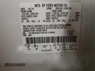 2014 Ford Explorer Sport with VIN 1FM5K8GT0EGC33904, listed as a Copart auction lot 45291215 with 155,005 mi miles and Clean title. Bid and sale history available at DreamBid. Image 14.