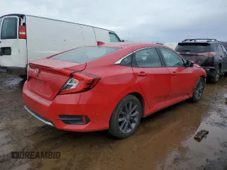 2020 Honda Civic Sedan EX-L with VIN 2HGFC1F73LH680263, listed as a Copart auction lot 46688685 with 36,726 mi miles and Salvage Title. Bid and sale history available at carsss.com. Image 3.