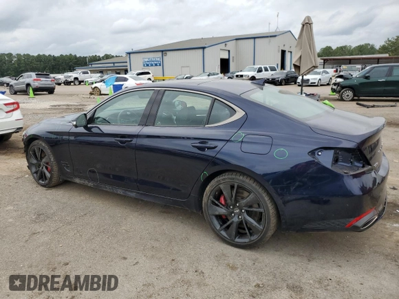 2023 Genesis G70 3.3T with VIN KMTG54TE7PU113169, listed as a Copart auction lot 71008994 with 17,864 mi miles and Salvage Title. Bid and sale history available at DreamBid. Image 2.