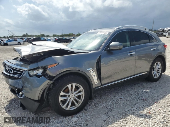 2015 Infiniti QX70 with VIN JN8CS1MU1FM380501, listed as a Copart auction lot 58406725 with 90,028 mi miles and Salvage title. Bid and sale history available at DreamBid. Image 1.