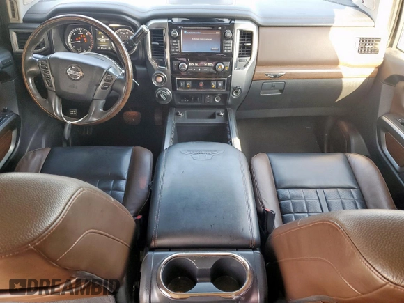 2017 Nissan Titan Platinum Reserve with VIN 1N6BA1F43HN568650, listed as a Copart auction lot 59593525 with 126,193 mi miles and Salvage title. Bid and sale history available at DreamBid. Image 8.