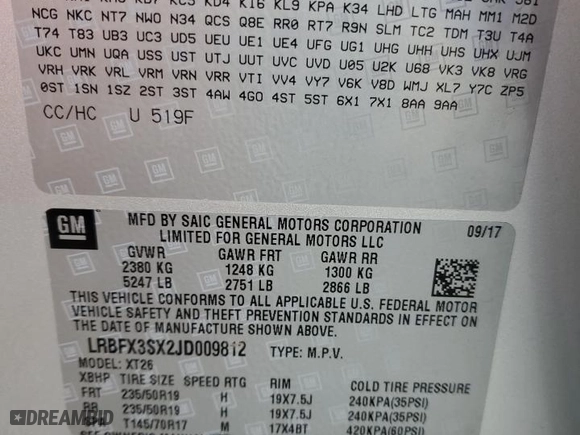 2018 Buick Envision Premium with VIN LRBFX3SX2JD009812, listed as a Copart auction lot 75920314 with 11,867 mi miles and Salvage Title. Bid and sale history available at carsss.com. Image 14.
