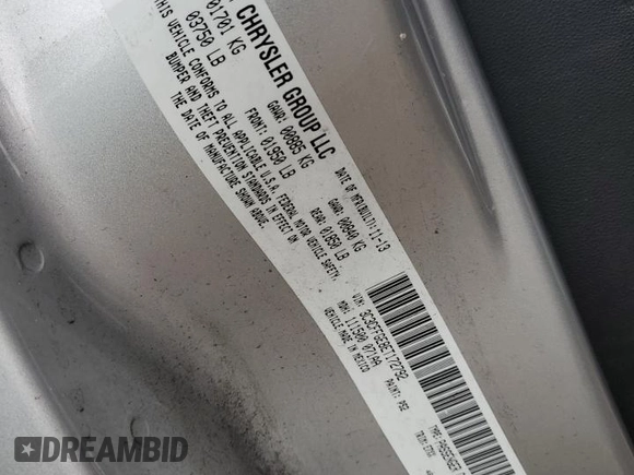 2014 FIAT 500e with VIN 3C3CFFGE8ET172792, listed as a Copart auction lot 43856805 with Not provided miles and Clean title. Bid and sale history available at DreamBid. Image 12.