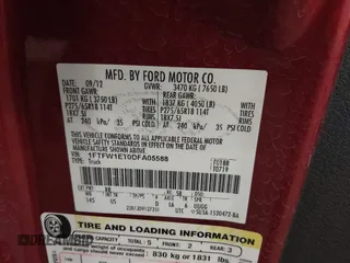 2013 Ford F-150 XL с VIN 1FTFW1ET0DFA05588, выставлен на аукционе IAAI как лот 40783461 с пробегом 227 106 миль миль и . История ставок и продаж доступна на DreamBid. Изображение 9.