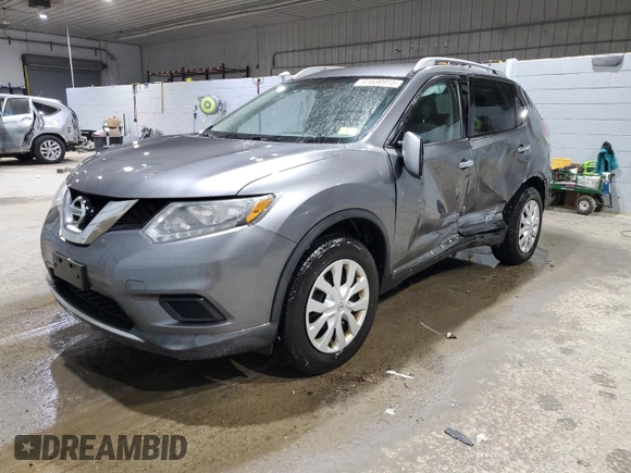 2016 Nissan Rogue S z VIN KNMAT2MV1GP621004, wystawiony jako Copart lot #41639915 z przebiegiem 129 185 mil mil oraz Szkoda całkowita • Salvage title. Historia ofert i sprzedaży dostępna na DreamBid. Obrazek 1.