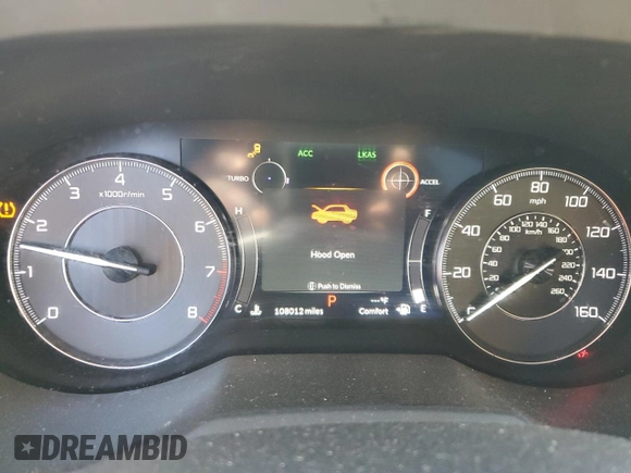 2020 Acura RDX Technology with VIN 5J8TC2H56LL004638, listed as a Copart auction lot 50221165 with 108,012 mi miles and Salvage Title. Bid and sale history available at DreamBid. Image 9.