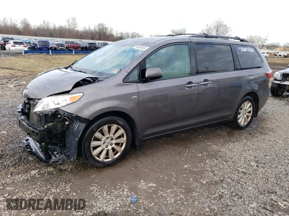 2017 Toyota Sienna XLE z VIN 5TDDZ3DC7HS163170, wystawiony jako Copart lot #86436534 z przebiegiem 84 446 mil mil oraz Szkoda całkowita • Salvage title. Historia ofert i sprzedaży dostępna na DreamBid. Obrazek 1.
