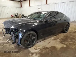 2022 Genesis G70 3.3T with VIN KMTG54TE5NU100899, listed as a Copart auction lot 47631595 with 33,269 mi miles and Clean Title. Bid and sale history available at carsss.com. Image 1.