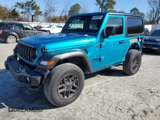 2024 Jeep Wrangler Willys with VIN 1C4PJXAGXRW193414, listed as a Copart auction lot 45381975 with 9,683 mi miles and Salvage title. Bid and sale history available at DreamBid. Image 1.