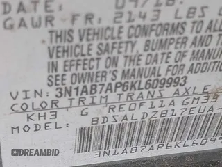 2019 Nissan Sentra SV с VIN 3N1AB7AP6KL609993, выставлен на аукционе IAAI как лот 41463132 с пробегом 126 080 миль миль и . История ставок и продаж доступна на DreamBid. Изображение 9.