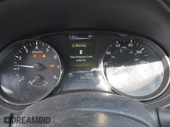2017 Nissan Rogue SV with VIN KNMAT2MV1HP533572, listed as a IAAI auction lot 41999948 with 190,216 mi miles. Bid and sale history available at carsss.com. Image 7.